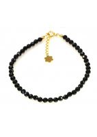 BRANSOLETKA CZARNY TURMALIN OCHRONA 925