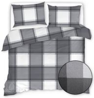 Pościel Satynowa 200X220 Szara Krata 20560