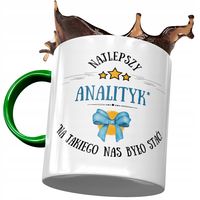 Kubek Zielony Dla Analityka Najlepszy Analityk Z Nadrukiem Ze Zdjęciem