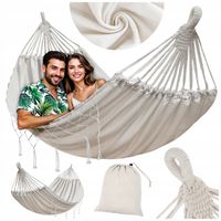 DUŻY HAMAK DWUOSOBOWY XXL 280x150 CM OGRODOWY MOCNY DO 150KG BOHO