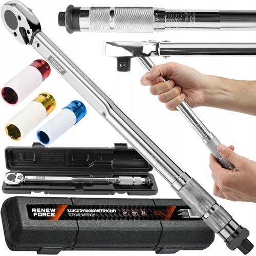 ZESTAW Klucz Dynamometryczny z Blokadą Blokada 1/2 " 42-210nm 3 NASADKI na Arena.pl