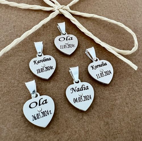 SREBRNY ŁAŃCUSZEK MEDALIK KOMUNIJNY MATKA BOSKA KOMUNIA CHRZEST SREBRO 925 na Arena.pl