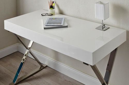 INVICTA biurko APPARTMENT II białe - MDF, chrom na Arena.pl