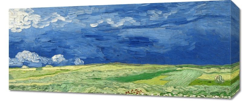 Obraz 70x30cm Wheatfield under Thunderclouds, Van Gogh Vintage zdjęcie 1