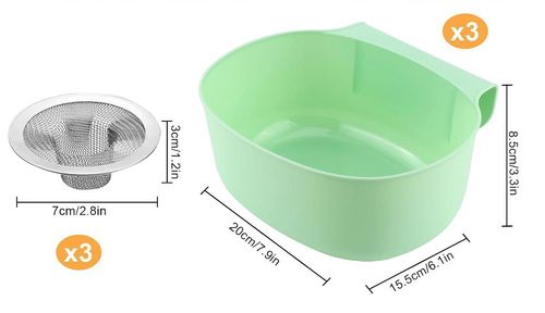 3 pojemniki kosze zawieszane i 3 filtry do zlewu na Arena.pl