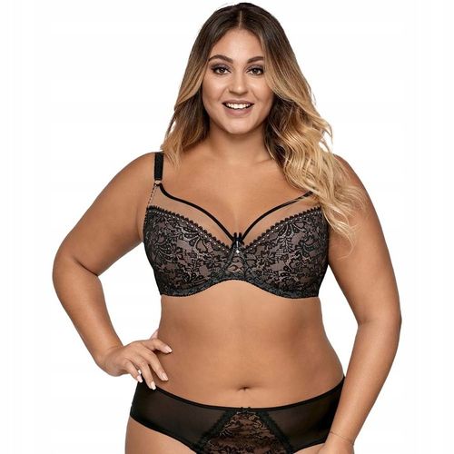 Ava 1396 Stanik BIUSTONOSZ Miękki soft wygodny Koronkowy 95F czarny na Arena.pl