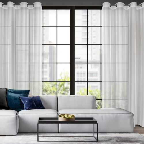 Firana gotowa na przelotkach ANABEL 140x260 biała z połyskiem na Arena.pl