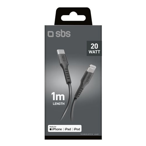 kabel przewód usb-c - iphone lightning 1m - czarny na Arena.pl