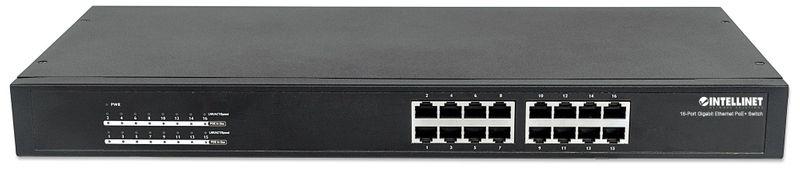 INTELLINET PRZEŁĄCZNIK GIGABIT 16 PORTOWY PoE/PoE+ AT/AF 220W 19  Rack zdjęcie 3