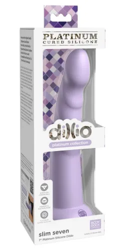 dillio platinum slim seven 19,7 cm fioletowy - model z rowkami i mocną bazą na Arena.pl