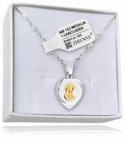 Medalik Komunijny Łańcuszek Srebrny Matka Boska Serce do Komunii do Chrztu