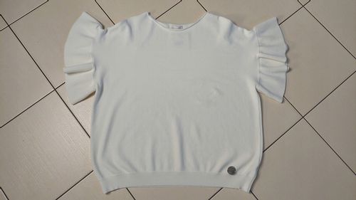 COCOMORE Bluzka Sweter z Falbanką Żółty na Arena.pl