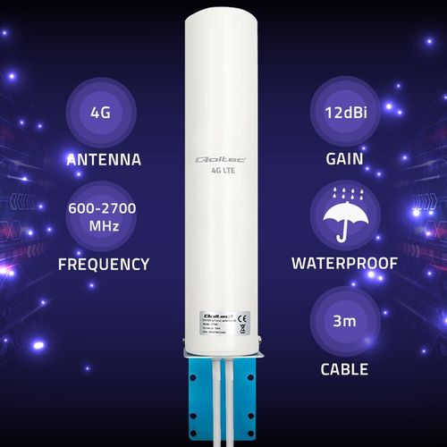 Qoltec Antena 4G LTE DUAL 12dBi dookólna zewnętrzna na Arena.pl