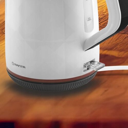 CZAJNIK ELEKTRYCZNY bezprzewodowy BIAŁY CICHY 2200W BEZ BPA FREE 1,7L Manta na Arena.pl