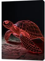Obraz 70x100cm Neonowy Żółw