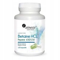Aliness, Betaine HCL Betaina (650 mg), Pepsyna (150 mg), 100 kaps. | ENZYMY