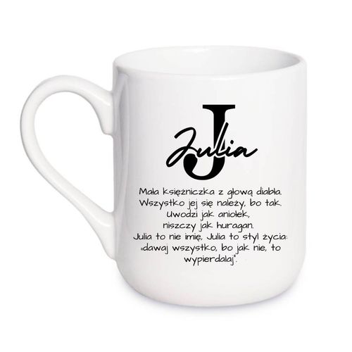 KUBEK Z IMIENIEM "JULIA" Wzór - Elegant Coffee 330 ml na Arena.pl