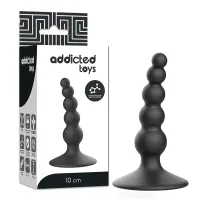addicted toys plug silikonowy 10 cm czarny - miękki, anatomiczny