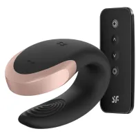 satisfyer double love black - model dla par, sterowanie aplikacją i pilotem