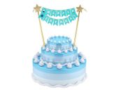 Topper na tort, B&G Happy Birthday, niebieski