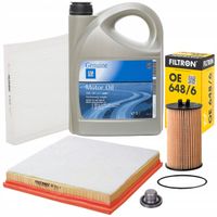 FILTRON ZESTAW FILTRÓW + OLEJ GM 5W30 5L + KOREK OPEL ASTRA J 1.4 TURBO