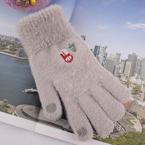 Ciepłe Dotykowe Rękawiczki Damskie Haftowane na Arena.pl