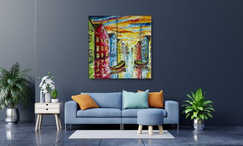 OBRAZ NA PŁÓTNIE 106 Wenecja 70x70cm na Arena.pl