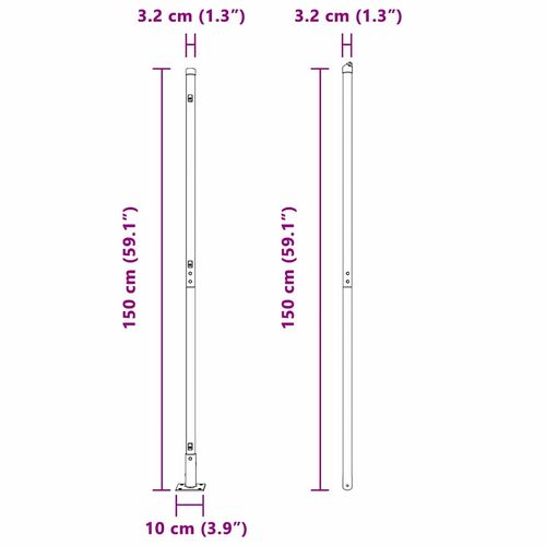 Słupek ogrodzeniowy. 52 pcs Srebrny 3.2 x 3.2 x 140 cm Stal na Arena.pl