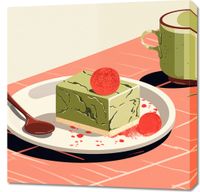 Obraz 70x70cm Deser Matcha