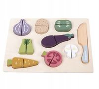 Drewniany Zestaw Warzyw Do Krojenia Dla Dzieci Nunukids Układanka Deska Nóż