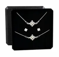 KOMPLET SREBRNEJ BIŻUTERII DAMSKIEJ Z GWIAZDKAMI GWIAZDKA SWAROVSKI 925