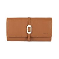 portfel damski skórzany elegancki rfid - jasnobrązowy