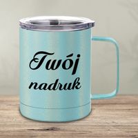 Metalowy kubek termiczny niebieski opal 300 ml z Twoim nadrukiem