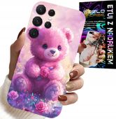 ETUI DO SAMSUNG GALAXY S25 ULTRA - SŁODKI MIŚ NA RÓŻOWYM TLE, CASE + SZKŁO