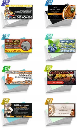 Wizytówki firmowe 100szt DUŻO WZORÓW MEBLE NA WYMIAR na Arena.pl