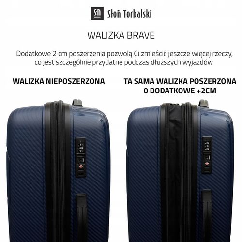 Duża walizka podróżna POSZERZANA +2 cm lekki trwały polipropylen Zamek TSA na Arena.pl