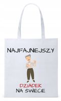 Dla Dziadka Na Prezent Torba Eco Biała Shopper Z Nadrukiem Ze Zdjęciem