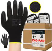 Rękawice Robocze MERCATOR Tech Black+Black PU - XL - 240 Par