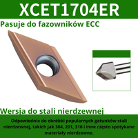 Płytki do fazowników składanych, APMT SD SPGX XCET Rozmiar: XCET1704ER