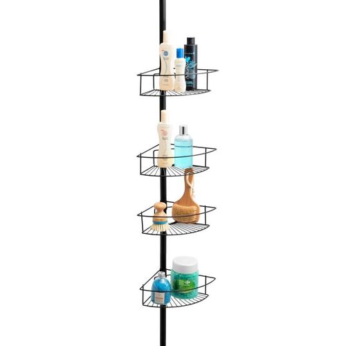 Regał teleskopowa półka łazienkowa XL czarna 4 poziomy - Yoka na Arena.pl