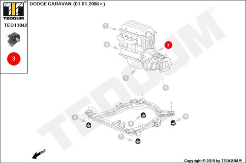 DODGE CARAVAN PODUSZKA SILNIKA LEWA 08- na Arena.pl