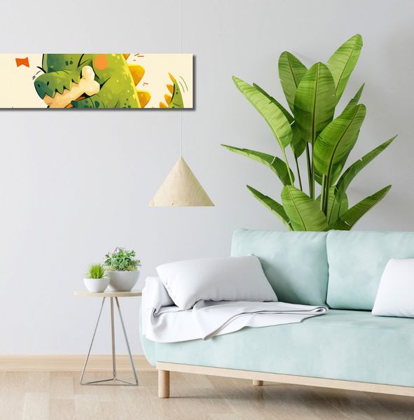 Obraz 90x20cm Uroczy Dinozaur zdjęcie 2