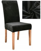 POKROWIEC NA KRZESŁO WELUR UNIWERSALNY POKROWCE NA KRZESŁA WELUROWY CZARNY