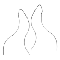 SREBRNE KOLCZYKI FALE PRZECIĄGANE PRZEZ UCHO PRÓBA SREBRA 925