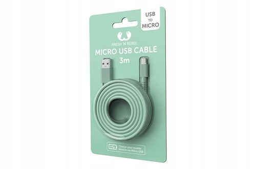 Kabel USB-microUSB 3m Misty Mint FRESH'N'REBEL na Arena.pl