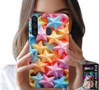 ETUI DO SAMSUNG GALAXY A21 - KOLOROWE GWIAZDKI GWIAZDA FUTERAŁ +FOLIA