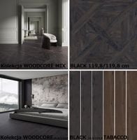 gres 119,8/119,8 woodcore black mix szkl.rekty.struktura
