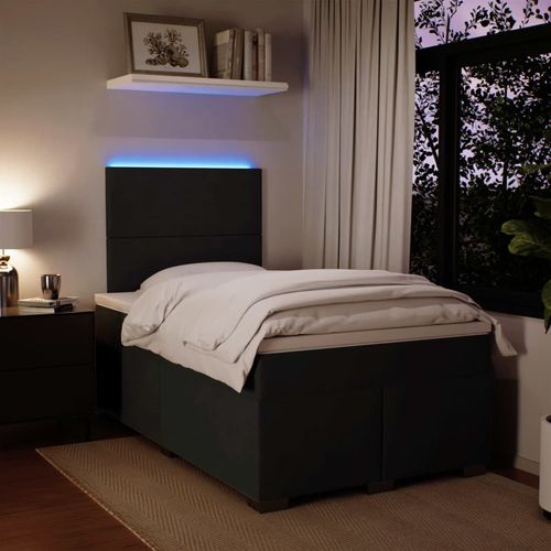 Łóżko kontynentalne z materacem, czarne, 120x200 cm, aksamit na Arena.pl