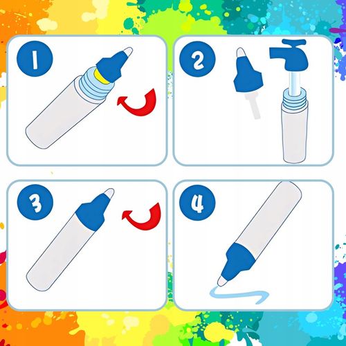 MATA WODNA DO MALOWANIA RYSOWANIA 120x90 PIECZĄTKI FORMY PISAKI ZESTAW XXL na Arena.pl