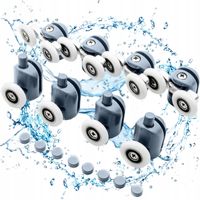 KOMPLET 8 ROLEK DO KABINY PRYSZNICOWEJ ROLKI KÓŁKA